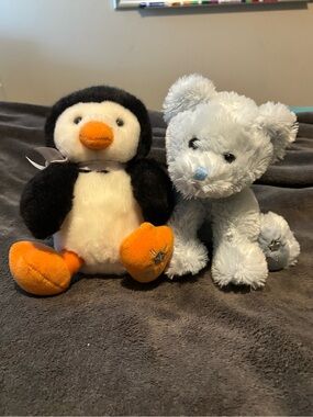 Russ Shining Stars Lot of 2 Penguin and Blue Bear